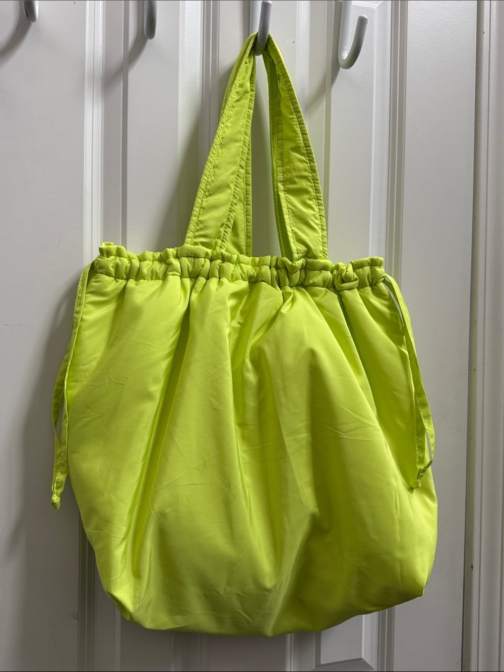 Neon Yellow Drawstring Tote Bag